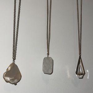 3 stone necklaces length ~15 inches